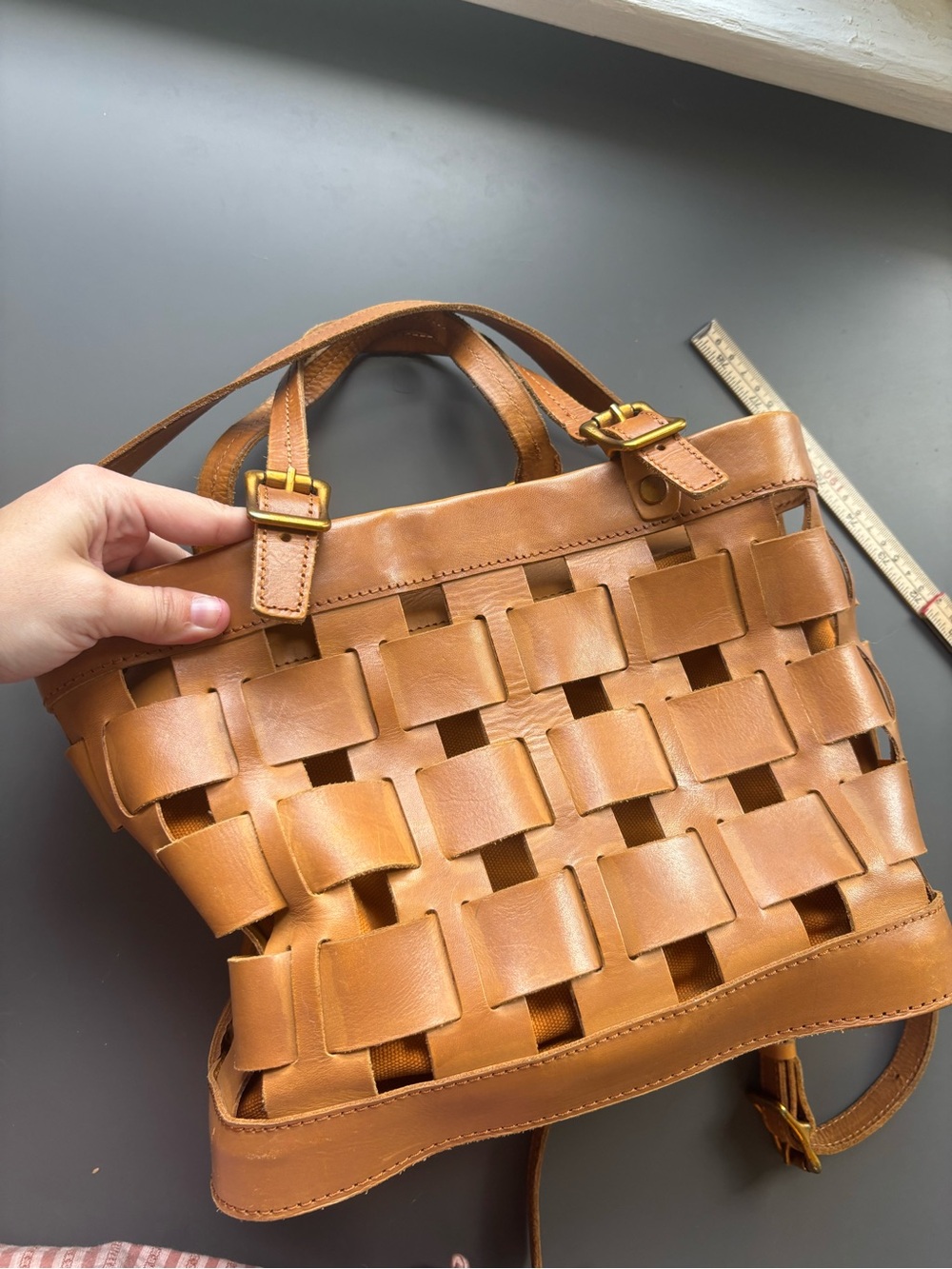 AmeriLeather Woven Basket Purse - Picture 3 of 14